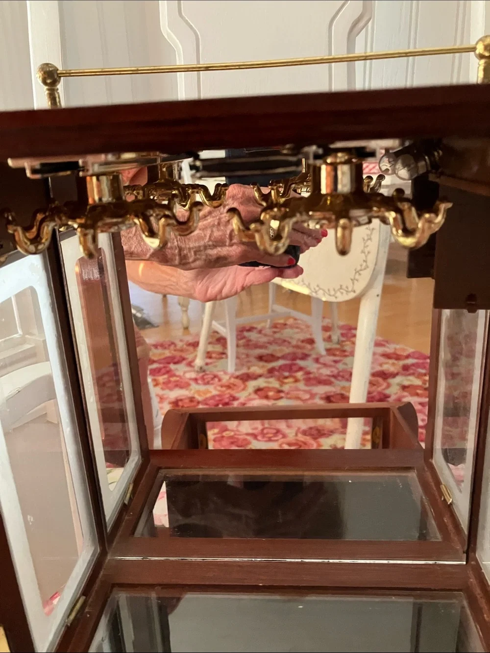 Beautiful  Mid Century Modern Jewelry Tabletop Armoire by Commodore Collection